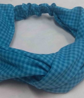 Faixa de Cabelo em Tecido Azul com Opções de Estampas