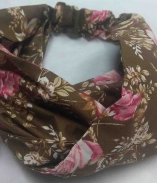 Faixa de Cabelo em Tecido Marrom com opções de Estampas