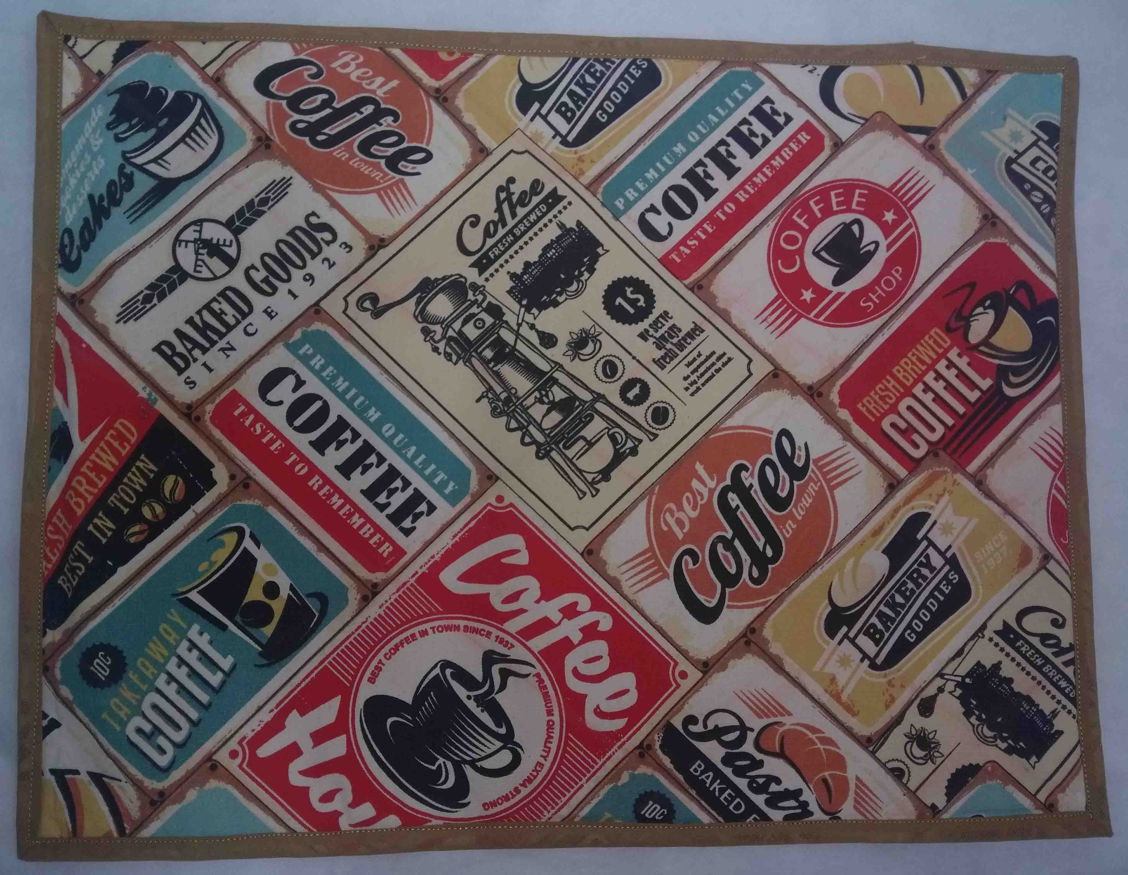 Jogo Americano em Tecido Impermeável Dupla Face com Estampa de Café - Imagem 3