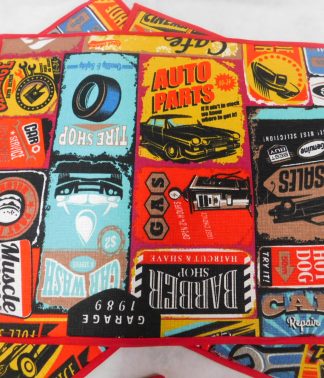 jogo americano colorido de carros dupla face