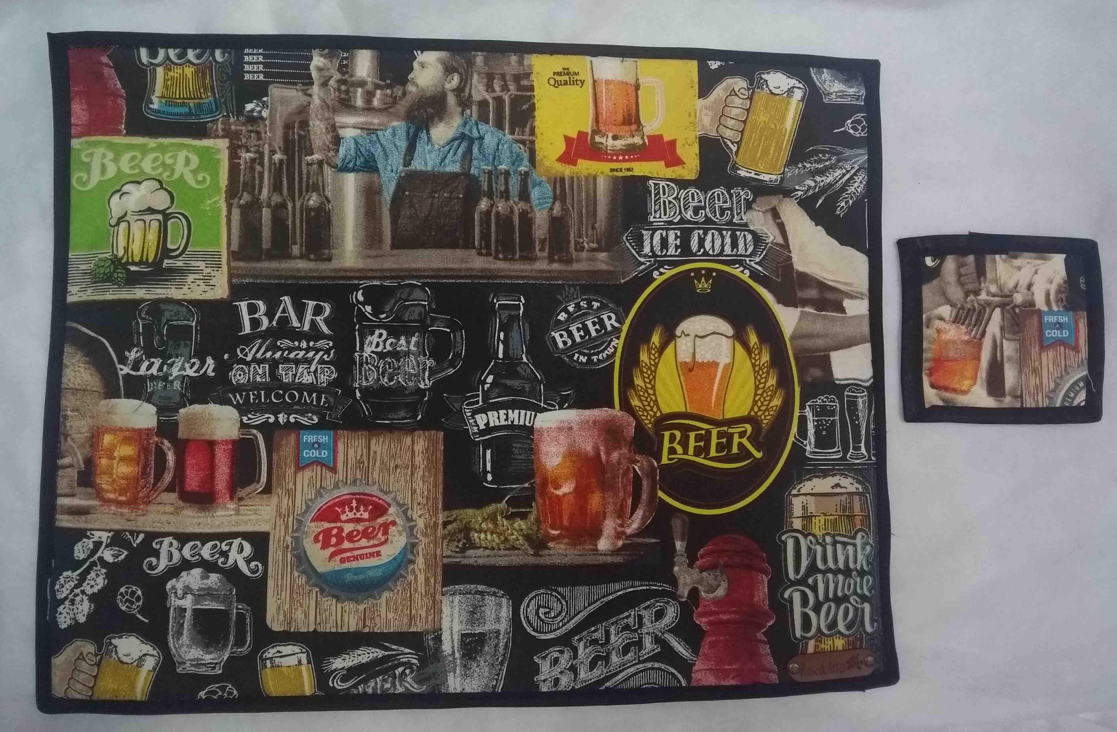 Jogo Americano em Tecido impermeável Dupla Face com Estampa de Cerveja - Imagem 4
