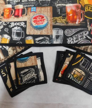 Jogo Americano em Tecido impermeável Dupla Face com Estampa de Cerveja