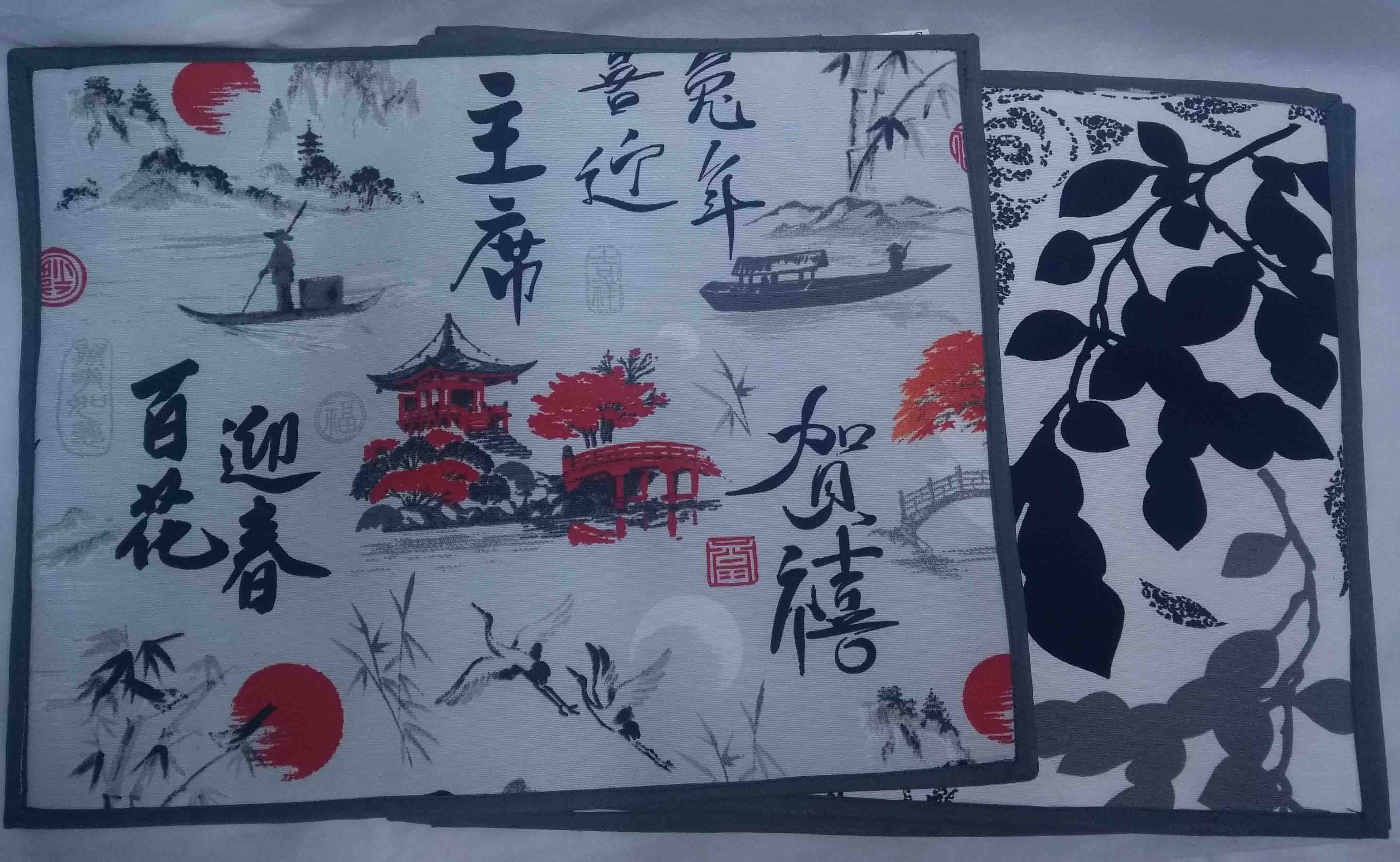 Jogo Americano em Tecido Impermeável Dupla Face com Estampa Japonesa - Imagem 2