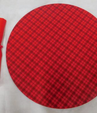 sousplat vermelho xadrez