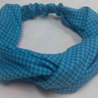 Faixa de Cabelo em Tecido Azul com Opções de Estampas