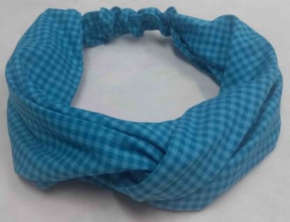 Faixa de Cabelo em Tecido Azul com Opções de Estampas