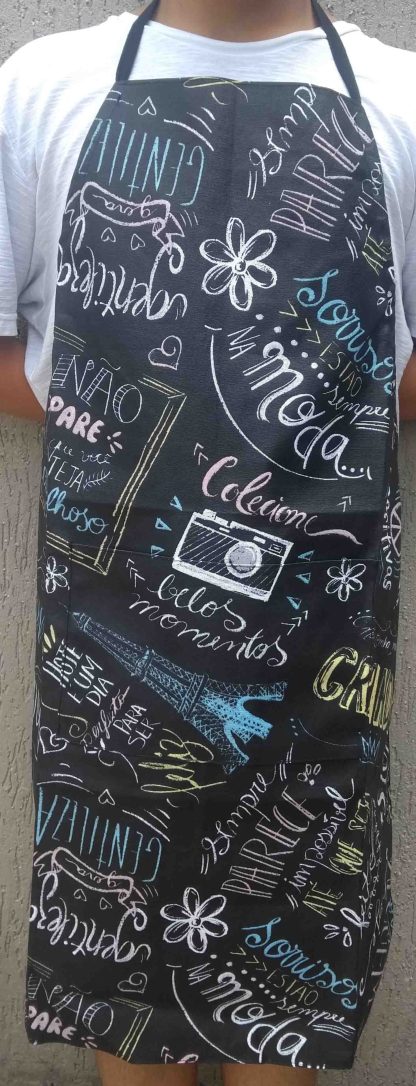 Avental com Estampa Desenhos de Giz