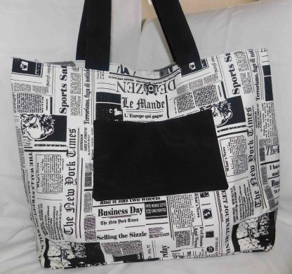 Bolsa Dupla Face com Estampa de Jornal/Listrada - Image 2