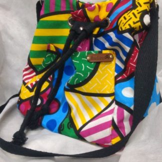 Bolsa saco em Tecido Estampa Romero Brito