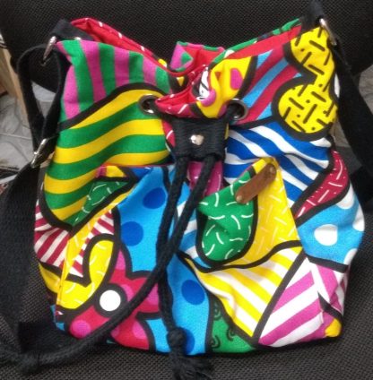 Bolsa saco em Tecido Estampa Romero Brito - Image 2