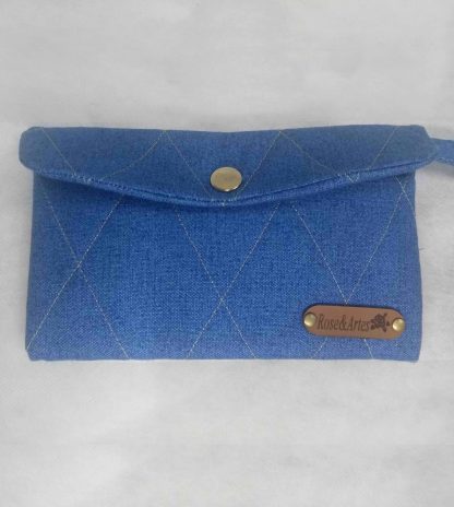 Carteira de Mão Azul Jeans