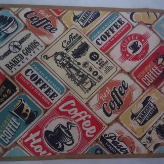 Jogo Americano em Tecido Impermeável Dupla Face com Estampa de Café
