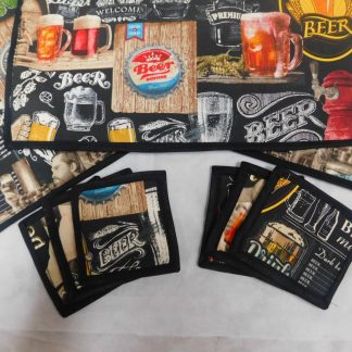 Jogo Americano em Tecido impermeável  Dupla Face com Estampa de Cerveja