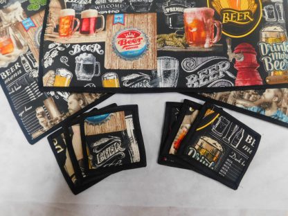 Jogo Americano em Tecido impermeável  Dupla Face com Estampa de Cerveja